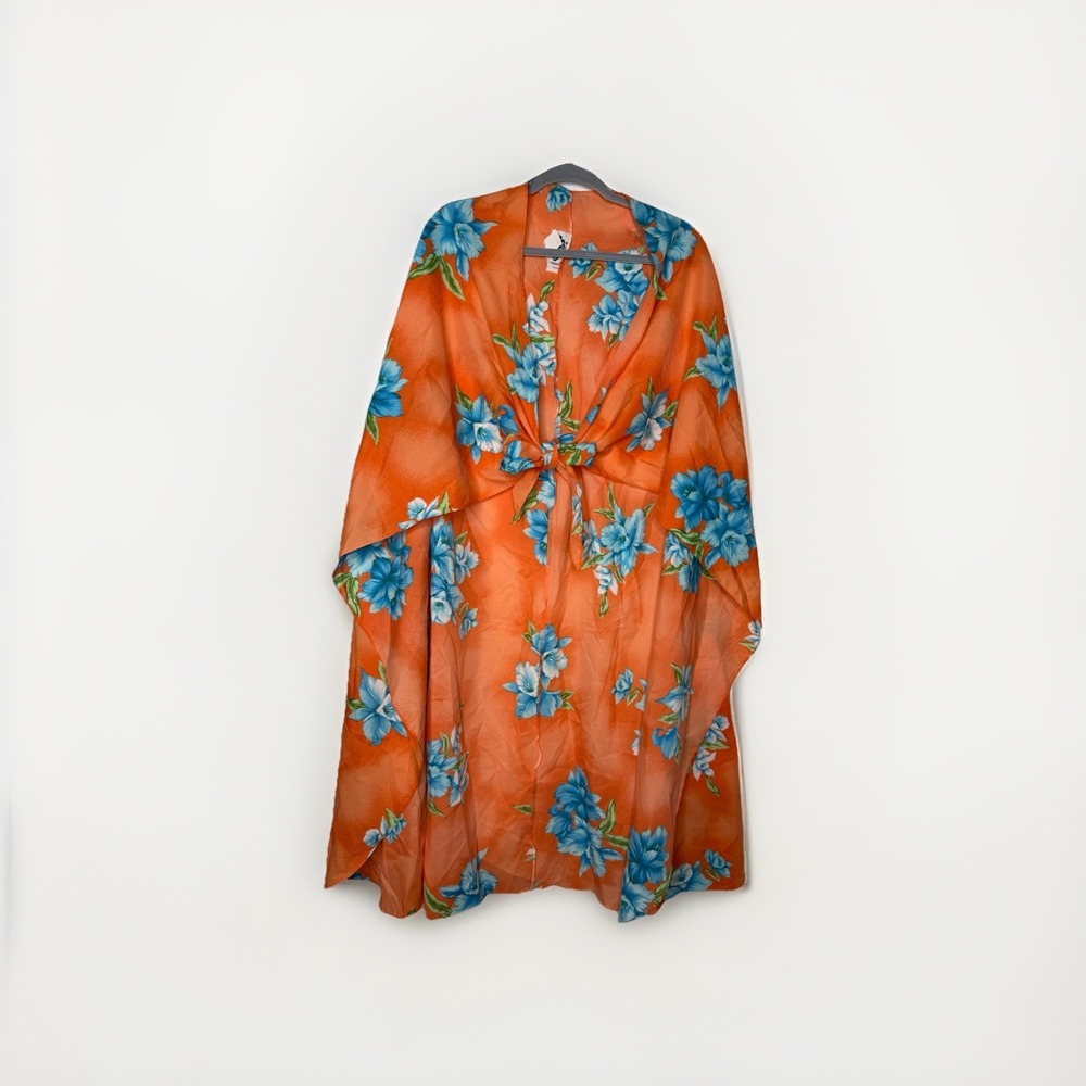 NWT Vintage‎ Hilo Hatties Pareau Convertible Maxi Dress Hawaiian Tropical Floral